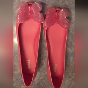 Melissa Pink Jelly Flats with Butterfly Accent